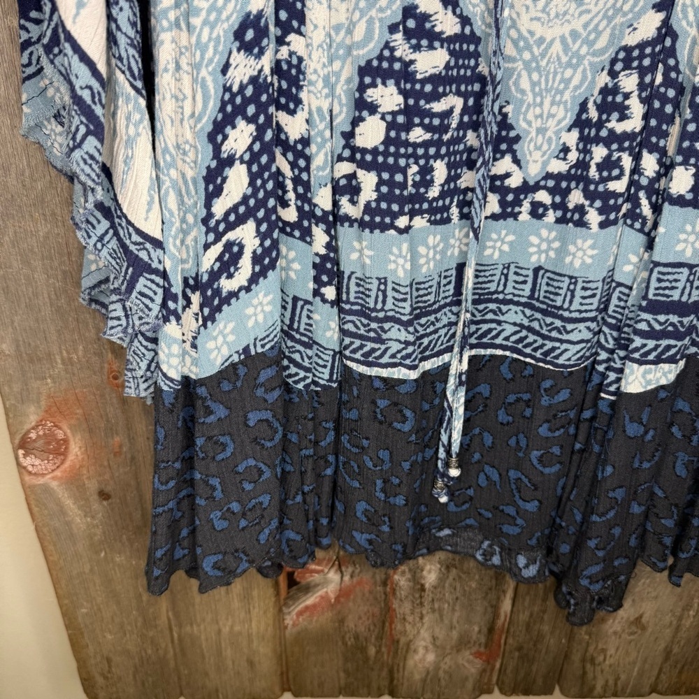 Free People Heart of Gold Dress in Blue Paisley Combo size XS - Picture 7 of 15